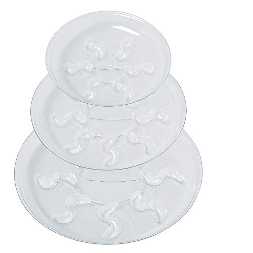 Idyllize 15 Stück Verschiedene Größen 15,2 cm, 20,3 cm, 25,4 cm, transparenter Dicker Kunststoff, strapazierfähig, stabil, Untersetzer für Töpfe, 5 Stück von jeder Größe (Verschiedene Größen 15,2 cm, von Idyllize