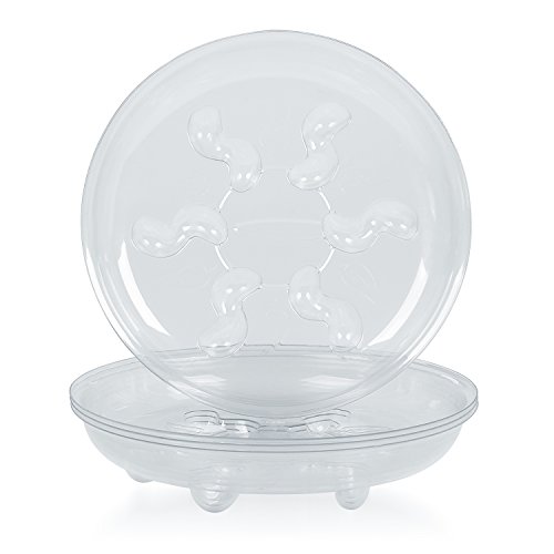 Idyllize 5 Stück 25,4 cm transparente, Dicke Kunststoff-Tropfschalen für Töpfe (25,4 cm) von Idyllize