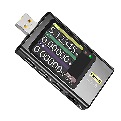 Iegefirm FNB58 USB-Tester, digitaler Voltmeter-Tester, USB Type-C, Ladeprotokoll, PD, Erkennung, max. 7 A von Iegefirm