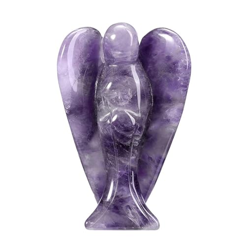 Ieron 1,5 Zoll Schutzengel-Geschenk, Amethyst-Engel-Figur, Heilkristall-Edelsteine, polierte Steine, Statue, Reiki-Engel, Schutzengel-Figur (lila) von Ieron