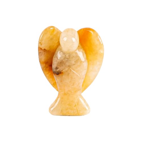 Ieron 1,5 Zoll Schutzengel-Geschenk, Kristallengel-Figur, Heilkristall-Edelsteine, polierte Steine, Statue, Reiki-Engel, Schutzengel-Figur (gelb) von Ieron