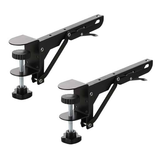 Ieron 2 Stück Handhalterung für Computertisch-Verlängerung, K-Typ, verstellbare Clip-Armlehne, kein Stanzen, Handgelenk- und Ellenbogenstützhalterung für Bürotische und Gaming-Tische, Schwarz von Ieron