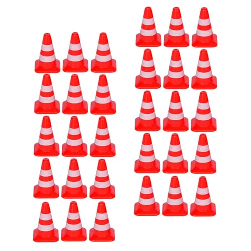 Ieron 30 Stück Mini-Pylonen Miniatur-Verkehrsleitkegel Warnkegel Markierungskegel Straßenabsperrkegel Pylonen für Modellbau Fußballtraining Verkehrssicherheitsmarkierungen von Ieron