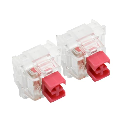Ieron 30-teiliges 47gf lineares mechanisches Tastaturschalter-Set, mit POM-Schaft, Gaming-DIY-Tastatur (klar und rosa) von Ieron
