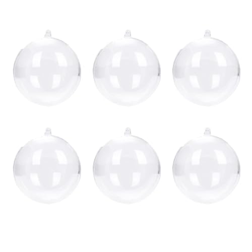 Ieron 6 Stück durchsichtige, befüllbare Weihnachtsdekorationen aus Kunststoff, 8 cm große DIY-Kugeln für Baumschmuck, Hochzeitsfeiern und als Dekoration für das Ferienhaus von Ieron