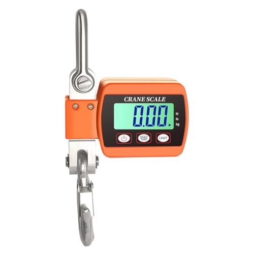 Ieron Digitale Kranwaage, 500 kg, 1100 lbs, elektronische Hängewaage, Industriewaage mit präzisem Sensor, tragbare Mini-LCD-Waage mit Haken für die Jagdfarm von Ieron