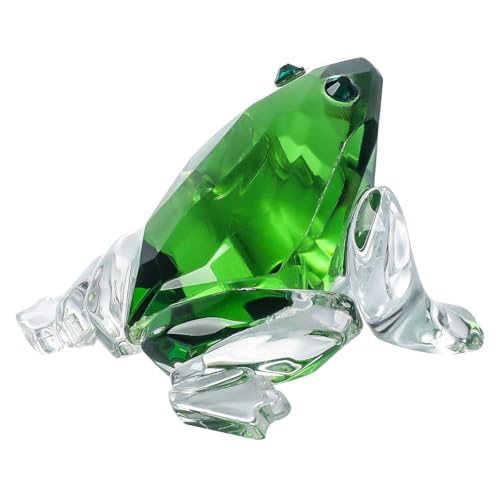 Ieron Frosch-Ornament, Mini-Kristallfrosch-Figuren-Kollektion, Glaskristall-Tier für Frauen, Tischdekoration von Ieron