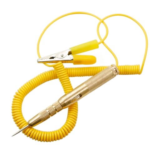 Ieron Kfz-Sicherungstester mit Krokodilklemme und scharfer Stahlsonde, DC 6 V, 12 V, 24 V, Spannungstester, Stromtester, Stift mit Glühbirne, langem Spiralkabel von Ieron