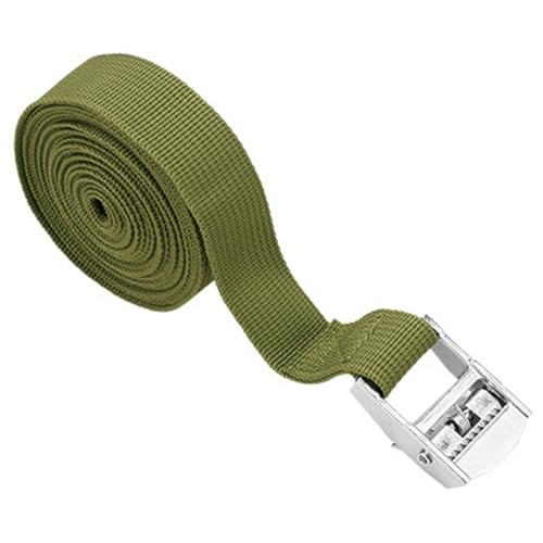 Ieron Spanngurte, Dachgepäckträgergurte, strapazierfähig, mit Schnellverschluss, rostfrei, für Motorrad-/Auto-/Fahrradgepäckträger, 5 m x 2,5 cm, Grün von Ieron