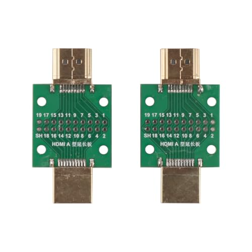 Ieron Stück HDMI-Stecker auf Stecker, 2,54 DIP, doppelseitiger Sockel, Breakout-Board-Anschluss, Test-Reparatur-Board, Mini-Anschluss mit PCB für Elektronikprojekte von Ieron