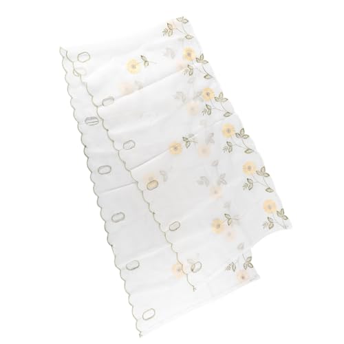 Ieron Voile Scheibengardine Transparent Kurze Küchengardine mit Gänseblümchen Stickerei Perforiert Modern Landhaus Fensterdeko Bistrogardine 43x170 cm Gelb Ieron Voile Scheibengardine Transparent Kurze Küchengardine mit Gänseblümchen Stickerei Perforiert Modern Landhaus Fensterdeko Bistrogardine 43x170 cm Gelb von Ieron