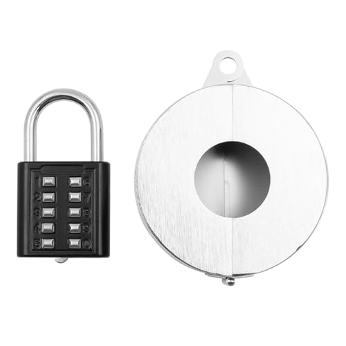 ieron 1 Set Absperrschieber-Verriegelungsvorrichtung mit Schloss, Wasserventil-Verriegelung/Außenwasserhahn-Verriegelung, Verhinderung von Wasserdiebstahl, unbefugter Wassernutzung (schwarz) von Ieron