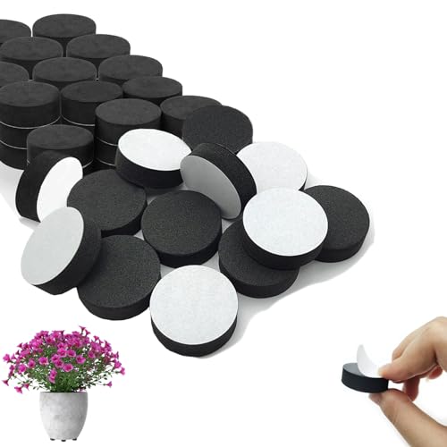 ieron 50 Stück unsichtbare Blumentopffüße, 30 x 10 mm Erhöhungen, rutschfest, mit starken selbstklebenden Pads, natürliche Schaumstoff-Blumentopfmatte für mittelgroße und große Töpfe von Ieron