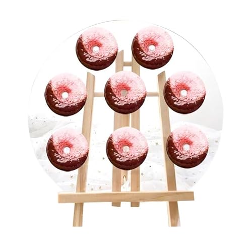 ieron Donut-Präsentationsständer, Acryl-Donut-Wandhalter mit Holzregal für Party, Hochzeit, Unterhaltung Dessert-Geschäft von Ieron