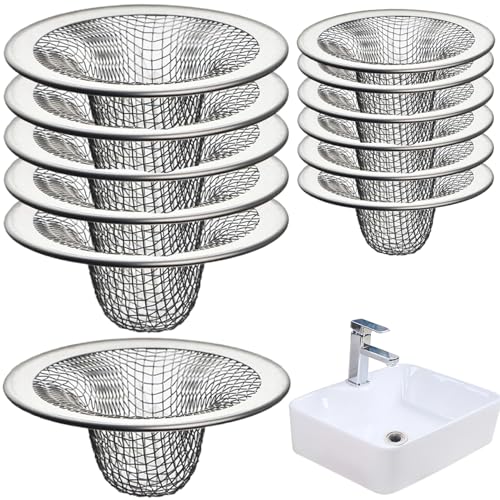 12-pcs-Spülensieb 2 Zoll rundes feines Mesh Edelstahl Spüle Abflusssieb waschbar wiederverwendbares Anti-Clogging-Ersatzküchenzubehör, Küche von Iewroyt