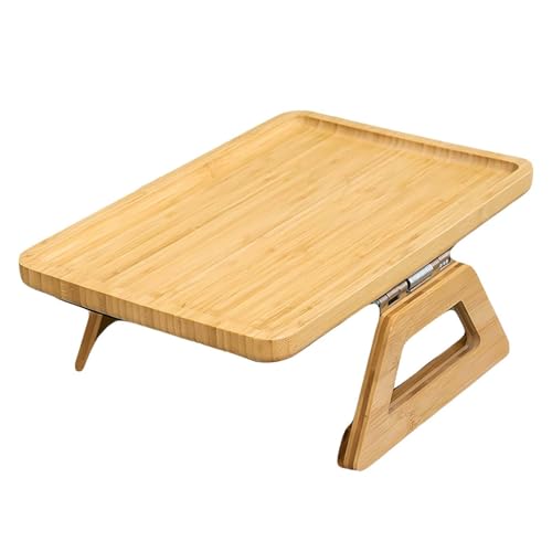 Iewroyt Couch Arm Tablett 13x9 Zoll Natural Bambus Couch Tablett für Armfaltungs-Schlupf-Clip-On-Tisch für Getränke Snacks Telefon Fernbedienungsversorgungen von Iewroyt