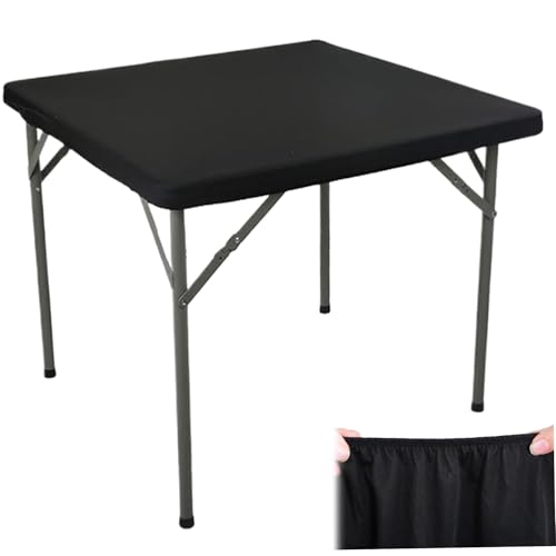 Iewroyt Quadratische Tischdecken 34 x 34 Elastizitätskartentisch Tischdecke Stretch Card Table Abdeckung Leichte Schwarze Tischdecke für Party Dining Kitchen Home von Iewroyt
