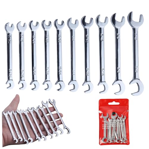 Iewroyt Spanner Wrench, 10Pcs Open End Wrench Set, Anti-Rust Mini Double Open End Thin Set, Corrosion-Resistant 4-11mm Metric Spanner Iewroyt Spanner Wrench, 10Pcs Open End Wrench Set, Anti-Rust Mini Double Open End Thin Set, Corrosion-Resistant 4-11mm Metric Spanner von Iewroyt