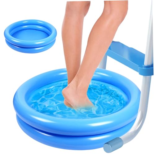 Pool Fußbad 23.6x23.6x4.7 in runden tragbarem Fußbad aufblasbare Bad für oberirdische Poolpool am Basig Beach Basin Basin Pools Accessoires für den Eintritt von Iewroyt