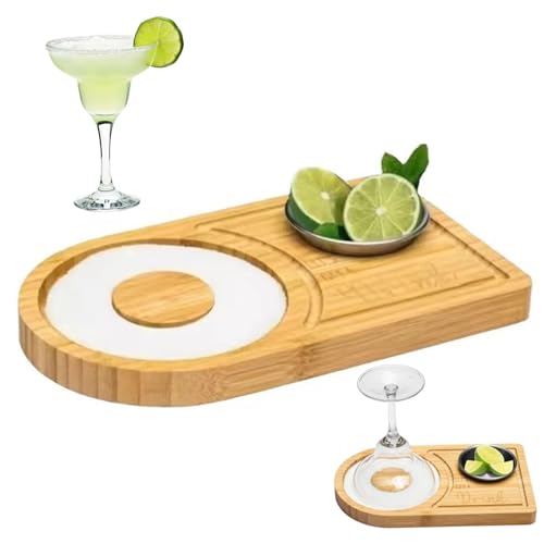 Salzrimmer, Bambusholz Salz und Zucker Rimmer für Cocktails, 9, 5 x 5, Zoll Cocktail mit Gewürzschalen, Glas für breite Gläser bis zu 4, 7 Zoll Zucker für Cocktails von Iewroyt