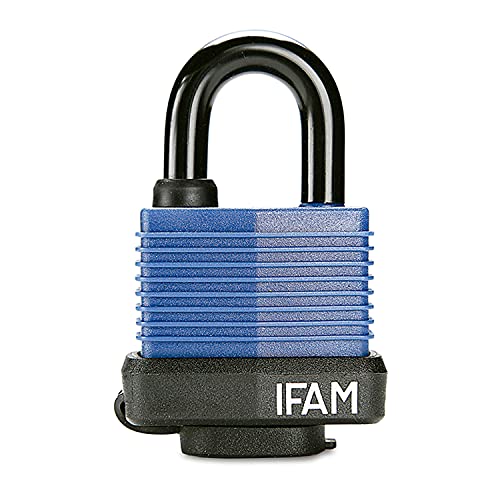 IFAM| Wasserdichtes Klingenvorhängeschloss| Modell WP45| Farbe Marineblau| Mit Kunststoffabdeckung| Hohe Sicherheit| Unschlagbare Option| Thermoplastisches Gehäuse von Ifam