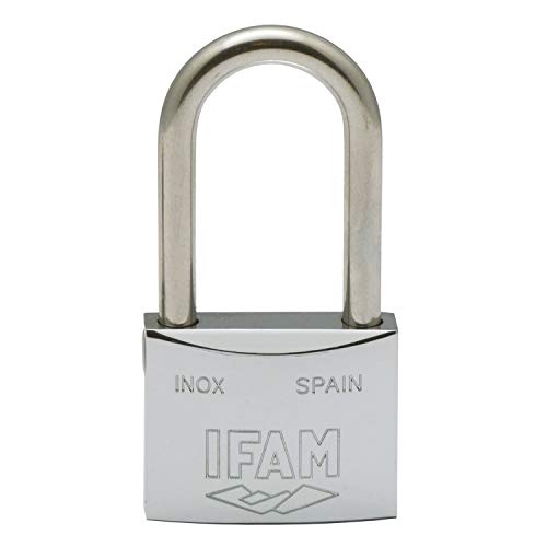 IFAM | Inox Series Vorhängeschloss | Hohe Oxidationsbeständigkeit | Feuchte Umgebung | Hohe Sicherheit | Langer Bügel | 30mm | Hochbelastbar und verchromt von Ifam