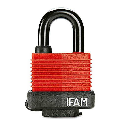 IFAM| Wasserdichtes Klingenvorhängeschloss| Modell WP45| Rote Farbe| Mit Kunststoffabdeckung| Hohe Sicherheit| Unschlagbare Option| Thermoplastisches Gehäuse von Ifam