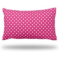 Polka Dots On Fuchsia-Dekorative Throw Kissen, Kissen-Cover, Kissen-Beilage, Kissen-Gehäuse-Rectangle-13 "x 22"-Bottom Zipper Closure von Igde