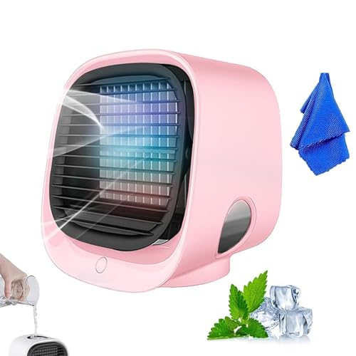Aira Breeze Klimaanlage Luftkühler Tragbarer Kühlventilator Mobile Luftbefeuchter USB-betriebener Klimagerät Mini Ventilator mit Wasserkühlung Tischventilator Geeignet für Familie Reisen von Igemy