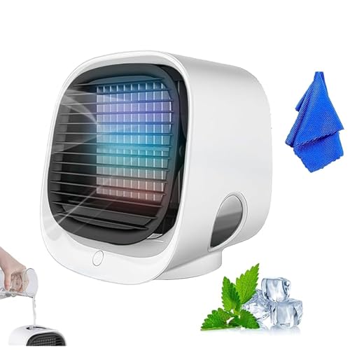 Aira Breeze Klimaanlage Luftkühler Tragbarer Kühlventilator Mobile Luftbefeuchter USB-betriebener Klimagerät Mini Ventilator mit Wasserkühlung Tischventilator Geeignet für Familie Reisen von Igemy