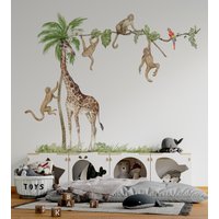 Safari-Kinderzimmer-Dekor, Safari-Wandtattoo Großes Set, Savanne-Wandtattoo Für Kinder, Giraffen-Wandtattoo, Zebra-Aufkleber von IgiBee