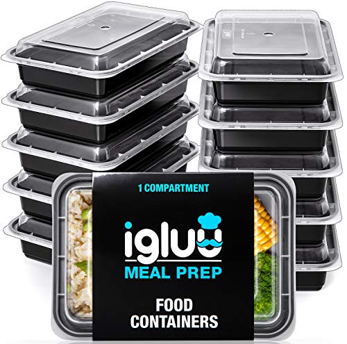 [20er Pack] 1-Fach Meal Prep Container Von Igluu - Essensbox, Lunchbox Mikrowellengeeignet, Spülmaschinenfest Und Wiederverwendbar - Luftdichter Deckelverschluss, BPA Frei von Igluu Meal Prep