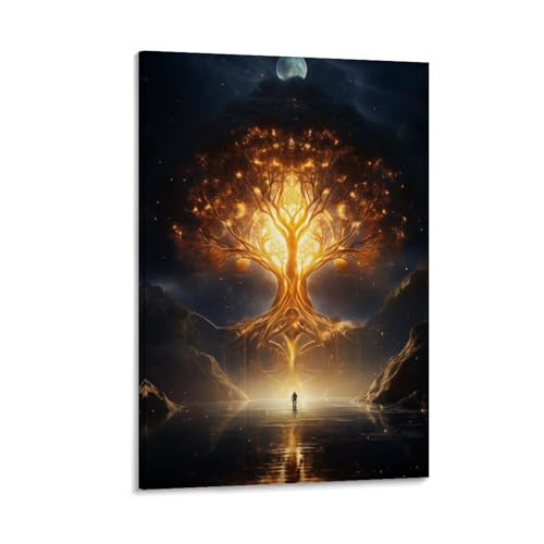 Igtefte Magischer Baum des Lebens, Kunstposter, Leinwand, Kunst, Gemälde, Büro, Zuhause, Bar, ästhetische Wanddekoration, 20 x 30 cm Igtefte Magischer Baum des Lebens, Kunstposter, Leinwand, Kunst, Gemälde, Büro, Zuhause, Bar, ästhetische Wanddekoration, 20 x 30 cm von Igtefte