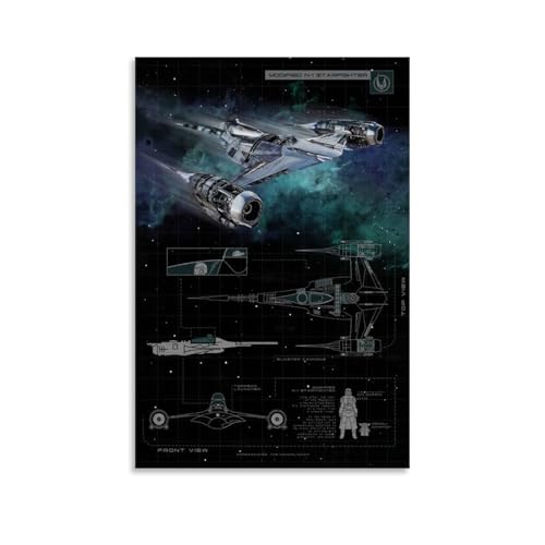 Igtefte Mando's N-1 Starfighter Poster auf Leinwand, Kunst, Gemälde, Büro, Zuhause, Bar, ästhetische Wanddekoration, 40 x 60 cm Igtefte Mando's N-1 Starfighter Poster auf Leinwand, Kunst, Gemälde, Büro, Zuhause, Bar, ästhetische Wanddekoration, 40 x 60 cm von Igtefte