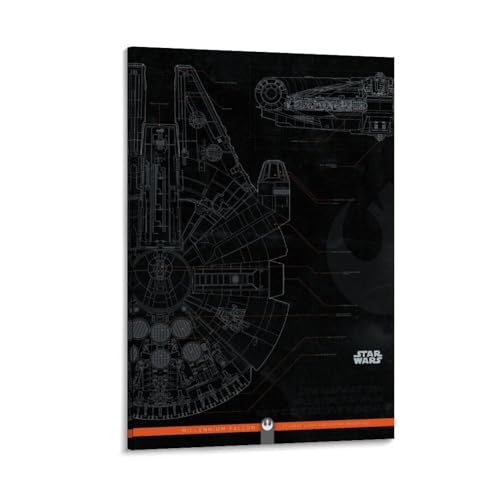 Igtefte Millenium Falcon (2) Poster auf Leinwand, Kunst, Gemälde, Büro, Zuhause, Bar, ästhetische Wanddekoration, 40 x 60 cm von Igtefte