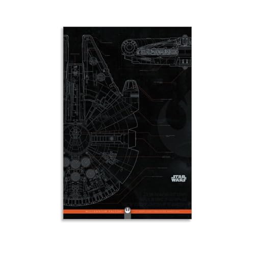 Igtefte Millenium Falcon (2) Poster auf Leinwand, Kunst, Gemälde, Büro, Zuhause, Bar, ästhetische Wanddekoration, 50 x 75 cm von Igtefte
