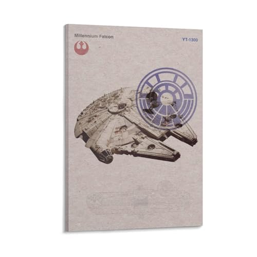 Igtefte Millenium Falcon YT-1300 Poster auf Leinwand, Kunst, Gemälde, Büro, Zuhause, Bar, ästhetische Wanddekoration, 30 x 45 cm von Igtefte