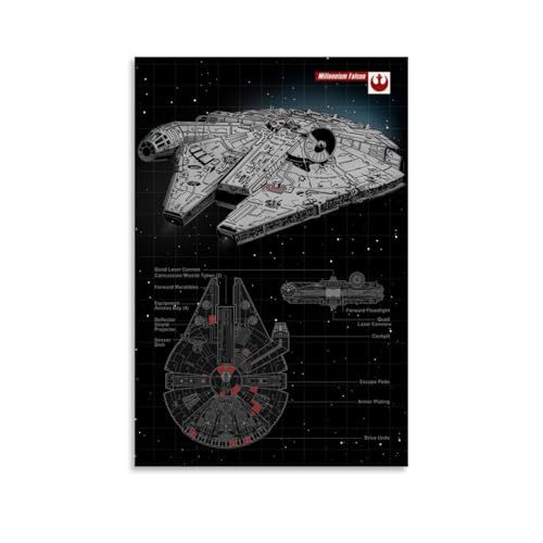 Igtefte Millennium Falcon Poster auf Leinwand, Kunst, Gemälde, Büro, Zuhause, Bar, ästhetische Wanddekoration, 20 x 30 cm Igtefte Millennium Falcon Poster auf Leinwand, Kunst, Gemälde, Büro, Zuhause, Bar, ästhetische Wanddekoration, 20 x 30 cm von Igtefte