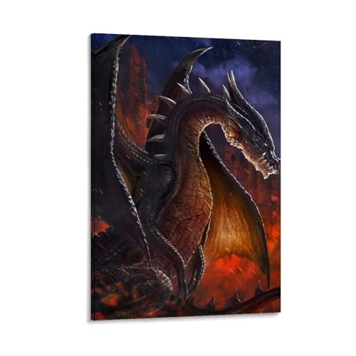 Igtefte Monster Hunter Weltspiel-Poster, Leinwand, Kunst, Gemälde, Büro, Zuhause, Bar, ästhetische Wanddekoration, 60 x 90 cm von Igtefte