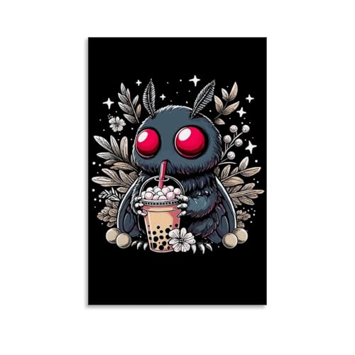 Igtefte Mothman Boba Tee-Poster auf Leinwand, Kunst, Gemälde, Büro, Zuhause, Bar, ästhetische Wanddekoration, 40 x 60 cm von Igtefte