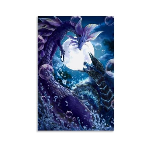 Igtefte Poster auf Leinwand, Motiv: Monster Hunter World Game (1), Kunst, Malerei, Büro, Zuhause, Bar, ästhetische Wanddekoration, 20 x 30 cm von Igtefte