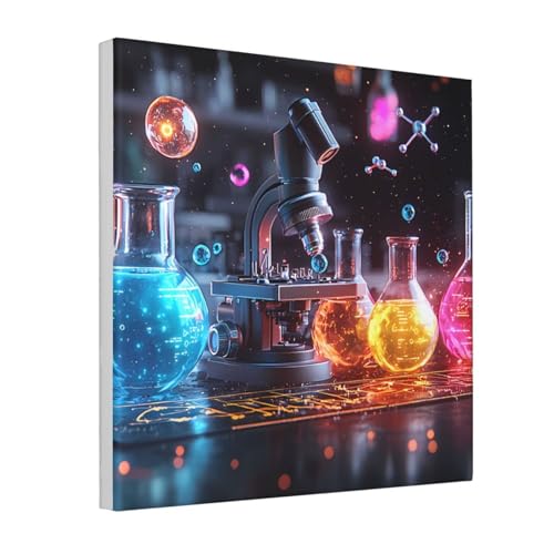 IguaTu Cartoon Science Thema Leinwand Wandkunst Dekor für Wohnzimmer – gerahmtes modernes Kunstwerk mit Holzrahmen, einfach aufzuhängen IguaTu Cartoon Science Thema Leinwand Wandkunst Dekor für Wohnzimmer – gerahmtes modernes Kunstwerk mit Holzrahmen, einfach aufzuhängen von IguaTu