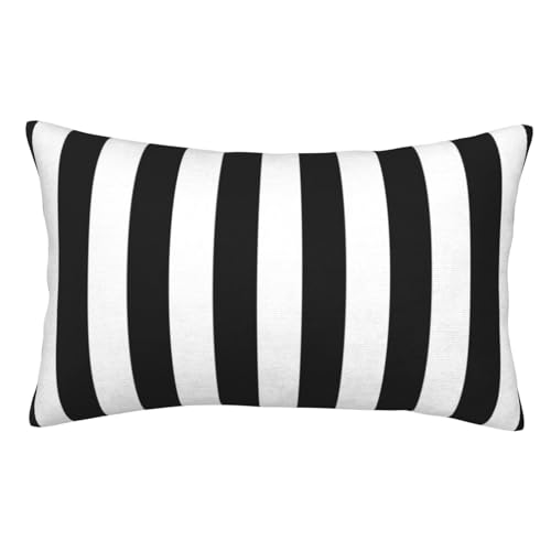 IguaTu Doppelseitiger Plüsch-Kissenbezug, schwarz-weiß gestreift, mit verstecktem Reißverschluss, geeignet für Heimdekoration und Kissen, mehrere Größen erhältlich, 35,6 x 50,8 cm IguaTu Doppelseitiger Plüsch-Kissenbezug, schwarz-weiß gestreift, mit verstecktem Reißverschluss, geeignet für Heimdekoration und Kissen, mehrere Größen erhältlich, 35,6 x 50,8 cm von IguaTu