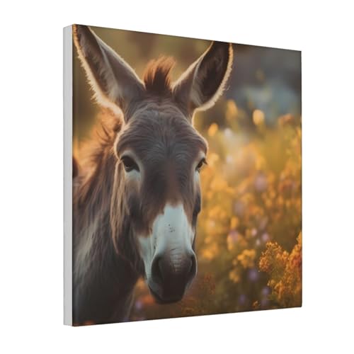 IguaTu Esel und Blume Leinwand Wandkunst Dekor für Wohnzimmer – gerahmtes modernes Kunstwerk mit Holzrahmen, einfach aufzuhängen IguaTu Esel und Blume Leinwand Wandkunst Dekor für Wohnzimmer – gerahmtes modernes Kunstwerk mit Holzrahmen, einfach aufzuhängen von IguaTu