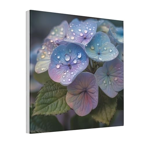 IguaTu Hortensien Blume Leinwand Wandkunst Dekor für Wohnzimmer - Gerahmtes modernes Kunstwerk mit Holzrahmen, einfach aufzuhängen IguaTu Hortensien Blume Leinwand Wandkunst Dekor für Wohnzimmer - Gerahmtes modernes Kunstwerk mit Holzrahmen, einfach aufzuhängen von IguaTu