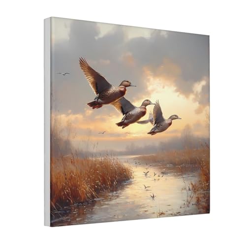 IguaTu Jagd fliegende Wilde Enten Leinwand Wandkunst Dekor für Wohnzimmer - Gerahmtes modernes Kunstwerk mit Holzrahmen, einfach aufzuhängen IguaTu Jagd fliegende Wilde Enten Leinwand Wandkunst Dekor für Wohnzimmer - Gerahmtes modernes Kunstwerk mit Holzrahmen, einfach aufzuhängen von IguaTu