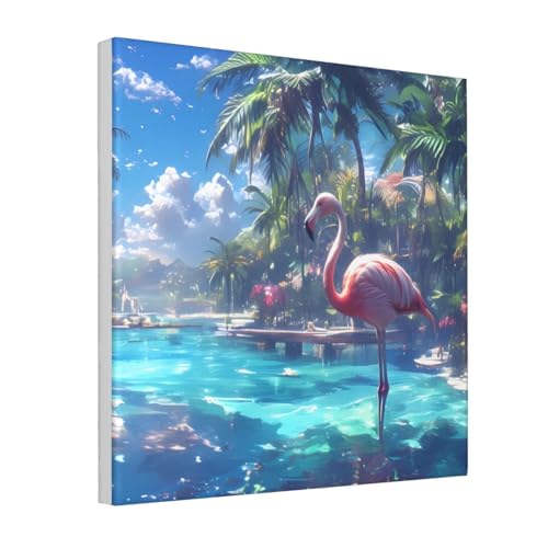IguaTu Leinwandbild mit Flamingo und Schwimmbad, Dekoration für Wohnzimmer, gerahmt, modernes Kunstwerk mit Holzrahmen, einfach aufzuhängen IguaTu Leinwandbild mit Flamingo und Schwimmbad, Dekoration für Wohnzimmer, gerahmt, modernes Kunstwerk mit Holzrahmen, einfach aufzuhängen von IguaTu