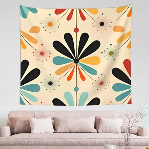 IguaTu Moderner Retro-Wandteppich für Wanddekoration, 152,4 x 129,5 cm, Boho-Raum, ästhetischer Wandbehang für Schlafzimmer, Wohnheim oder Wohnzimmer von IguaTu