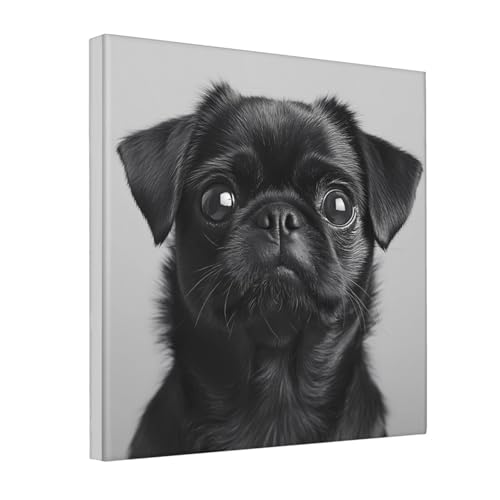 IguaTu Mops Leinwand Wandkunst Dekor für Wohnzimmer - Gerahmtes modernes Kunstwerk mit Holzrahmen, einfach aufzuhängen IguaTu Mops Leinwand Wandkunst Dekor für Wohnzimmer - Gerahmtes modernes Kunstwerk mit Holzrahmen, einfach aufzuhängen von IguaTu