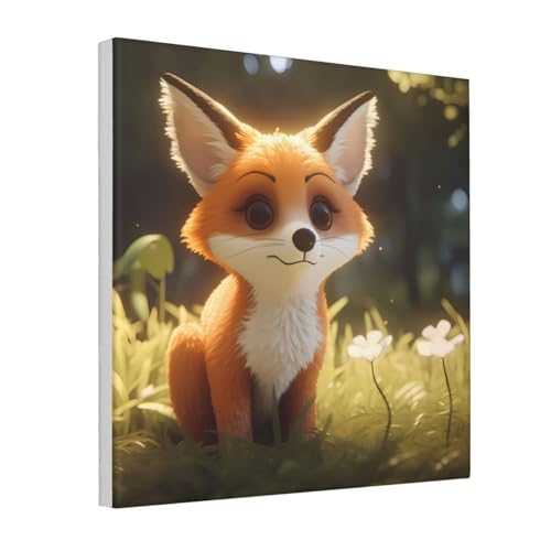 IguaTu Niedlicher Fuchs Leinwand Wandkunst Dekor für Wohnzimmer - gerahmtes modernes Kunstwerk mit Holzrahmen, einfach aufzuhängen IguaTu Niedlicher Fuchs Leinwand Wandkunst Dekor für Wohnzimmer - gerahmtes modernes Kunstwerk mit Holzrahmen, einfach aufzuhängen von IguaTu